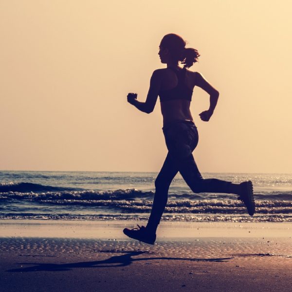 Running Exercise Training Healthy Lifestyle Beach Concept